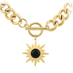 Collier Femme So Charm - B3180-DORE+B3383-DORE-ONYX Doré