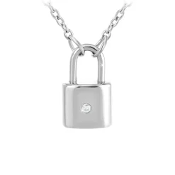 Collier Femme So Charm - BD3169-ARGENT-DIAMANT - Collier Cadenas Argenté