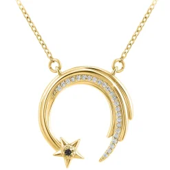 Collier Femme So Charm - BD3301-DORE-DIAMANT-NOIR - Collier Mode Doré