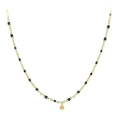Collier Femme So Charm - BD2394-NOIR-DIAMANT - Collier Mode Doré