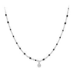 Collier Femme So Charm - BD2380-NOIR-DIAMANT - Collier Mode Argenté