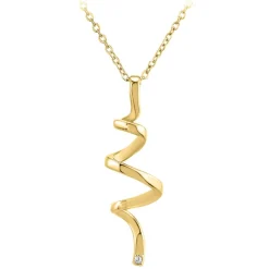 Collier Femme So Charm - BD1549-COLLIER-DORE-DIAMANT-BLANC - Collier Mode Doré
