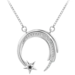 Collier Femme So Charm - BD3301-ARGENT-DIAMANT-NOIR - Collier Mode Argenté