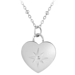 Collier Femme So Charm - BD4097-ARGENT - Collier Coeur Argenté