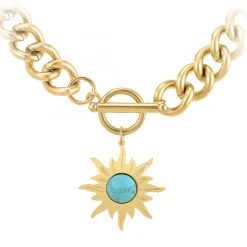 Collier Femme So Charm - B3180-DORE+B3383-DORE-TURQUOISE Doré