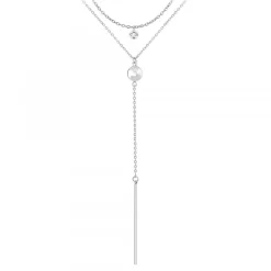 Collier Femme So Charm - B2276-ARGENT+B2382-ARGENT-10001-CRYS - Collier Mode Argenté