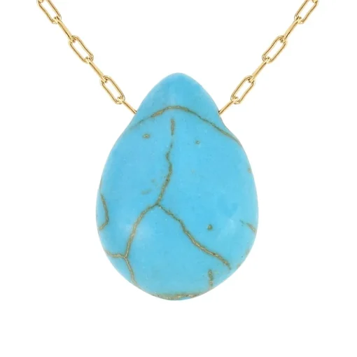 Collier Femme So Charm - B2498-TURQUOISE - Collier Mode Doré