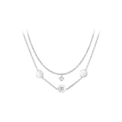Collier Femme So Charm - B2411-ARGENT+B2382-ARGENT-10001-CRYS - Collier Mode Argenté