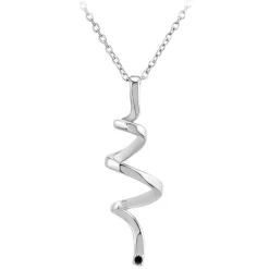 Collier Femme So Charm - BD1549-COLLIER-ARGENT-DIAMANT-NOIR - Collier Mode Argenté