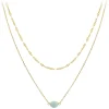 Collier Femme So Charm - B4277-DORE-AMAZONITE - Collier Mode Doré