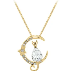 Collier Femme So Charm - BS1542-DORE-CRYS - Collier Chat Doré