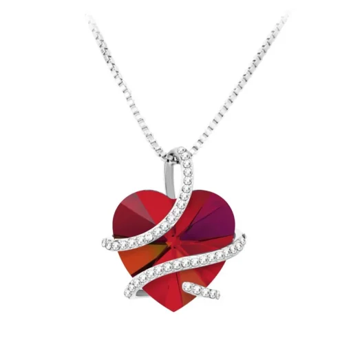 Collier Femme So Charm - BS1409-RED - Collier Coeur Argenté