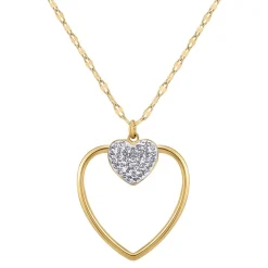 Collier Femme So Charm - B3408-DORE-BLANC - Collier Coeur Doré
