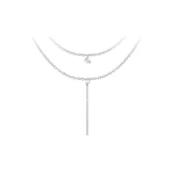 Collier Femme So Charm - B2274-ARGENT+B2382-ARGENT-10004-WHITE - Collier Mode Argenté