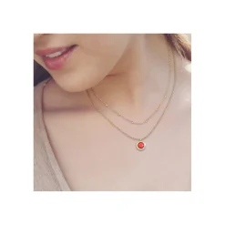 Collier Femme So Charm - B2126-ROUGE+B2370-DORE - Collier Mode Doré