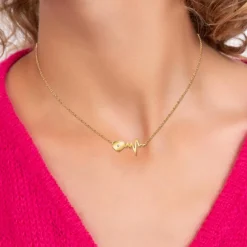 Collier Femme So Charm - BD2757-COLLIER-DORE-DIAMANT-BLANC - Collier Coeur Doré