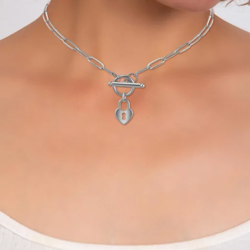 Collier Femme So Charm - B3230-ARGENT - Collier Coeur Argenté