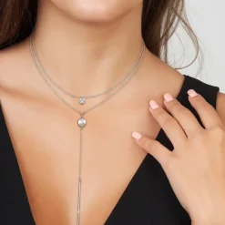 Collier Femme So Charm - B2276-ARGENT+B2382-ARGENT-10001-CRYS - Collier Mode Argenté