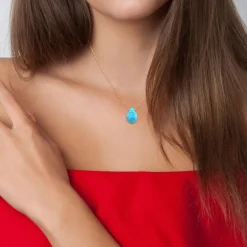Collier Femme So Charm - B2498-TURQUOISE - Collier Mode Doré