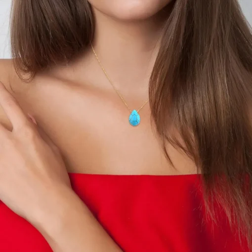 Collier Femme So Charm - B2498-TURQUOISE - Collier Mode Doré