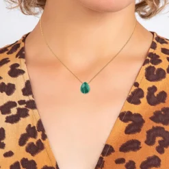 Collier Femme So Charm - B2498-MALACHITE - Collier Mode Doré