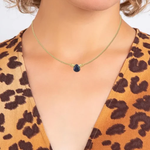 Collier Femme So Charm - B4179-BLEU - Collier Mode Doré