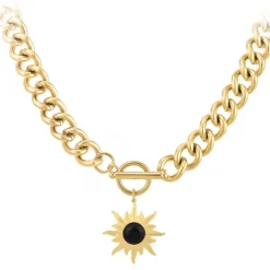 Collier Femme So Charm - B3180-DORE+B3383-DORE-ONYX Doré
