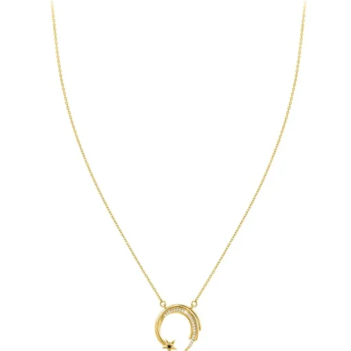 Collier Femme So Charm - BD3301-DORE-DIAMANT-NOIR - Collier Mode Doré