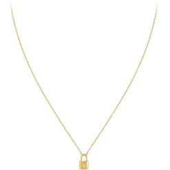 Collier Femme So Charm - BD3169-DORE-DIAMANT - Collier Cadenas Doré
