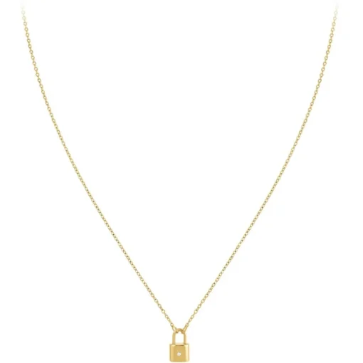 Collier Femme So Charm - BD3169-DORE-DIAMANT - Collier Cadenas Doré