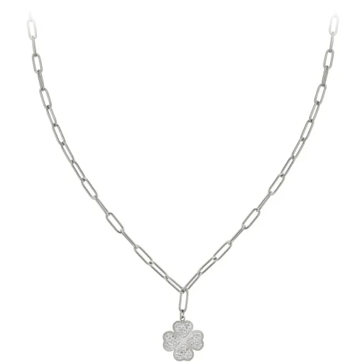 Collier Femme So Charm - B3201-ARGENT - Collier Trèfle Argenté