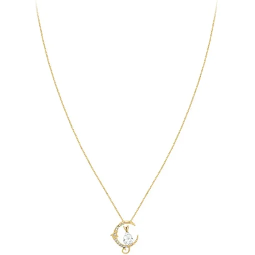 Collier Femme So Charm - BS1542-DORE-CRYS - Collier Chat Doré