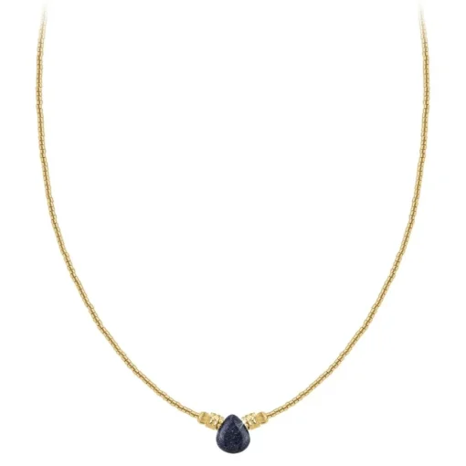 Collier Femme So Charm - B4179-BLEU - Collier Mode Doré