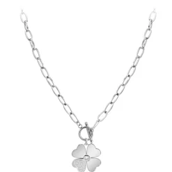 Collier Femme So Charm - B2929 - Collier Trèfle Argenté