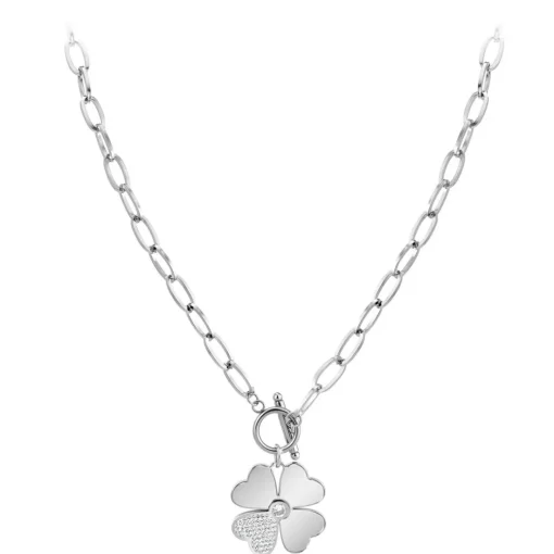 Collier Femme So Charm - B2929 - Collier Trèfle Argenté
