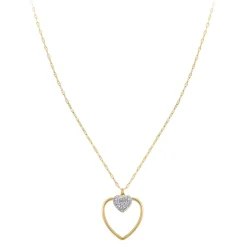 Collier Femme So Charm - B3408-DORE-BLANC - Collier Coeur Doré