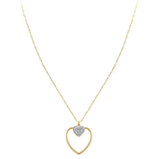 Collier Femme So Charm - B3408-DORE-BLANC - Collier Coeur Doré