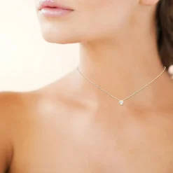 Collier Femme solitaire plaqué or 40cm Maison de la Bijouterie UWZ4W040
