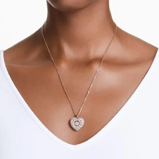 Collier Femme Swarovski Hyperbola Heart Wh - 5680402 rose,doré