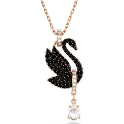 Collier Femme Swarovski Swan - 5678045 noir,doré rose