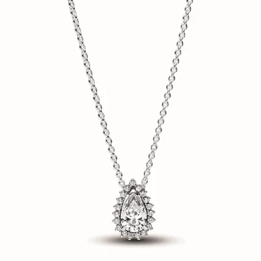 Collier Halo Poire Scintillant