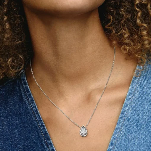 Collier Halo Poire Scintillant
