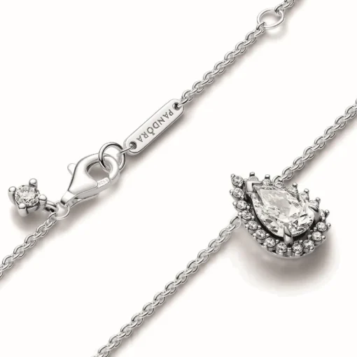 Collier Halo Poire Scintillant