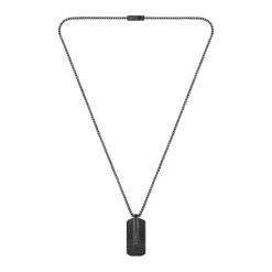Collier Homme Boss Bijoux en Acier Noir