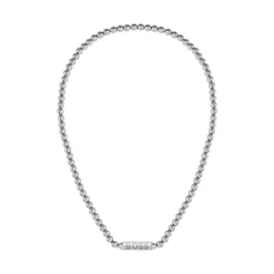 Collier Homme Boss Bijoux Sphere Metal - 1580656 Acier Argent
