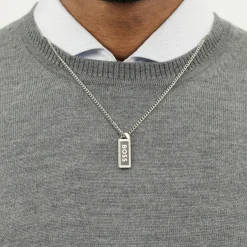 Collier Homme Boss Bijoux Kassy Emblem - 1580677 Acier Argent