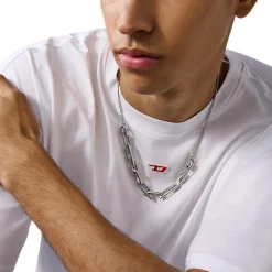 Collier Homme Diesel Bijoux Acier Classique - DX1578040 Acier inoxydable