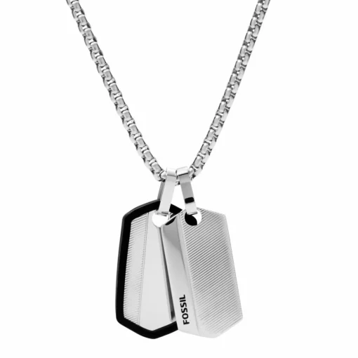 Collier Homme Fossil Bijoux Chevron - JF03996040 Acier Argent