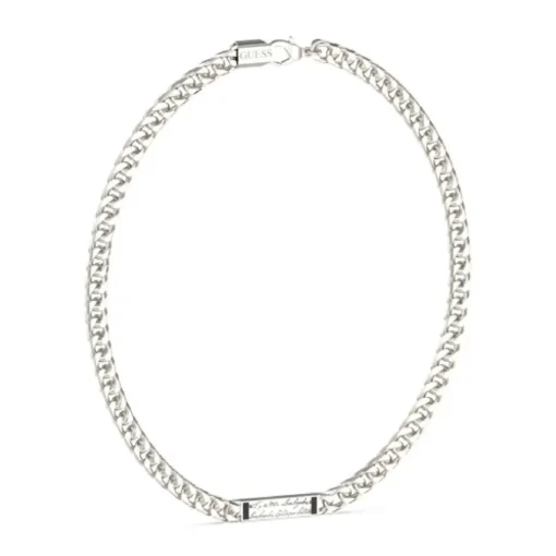 Collier Homme Guess Bijoux Inscription - JUMN04400JWST Acier Argent