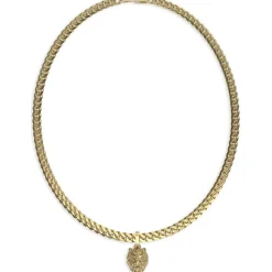 Collier homme JUMN01301JWYG Lion King acier doré